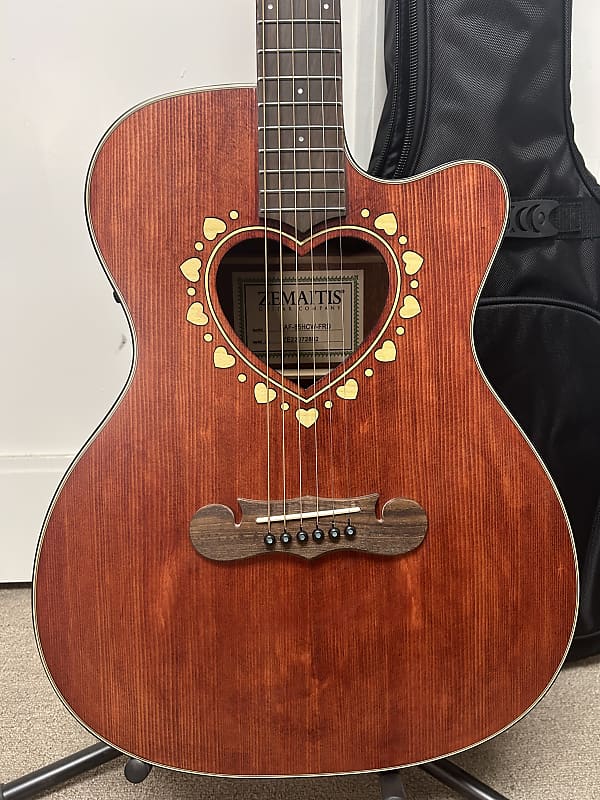 Zemaitis CAF-80HCW-FRD Acoustic Guitar w/Electronics - Red
