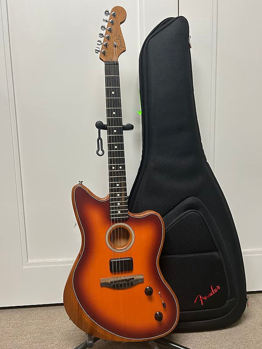 Fender American Acoustasonic Jazzmaster Acoustic Electric Guitar- Tobacco Sunburst