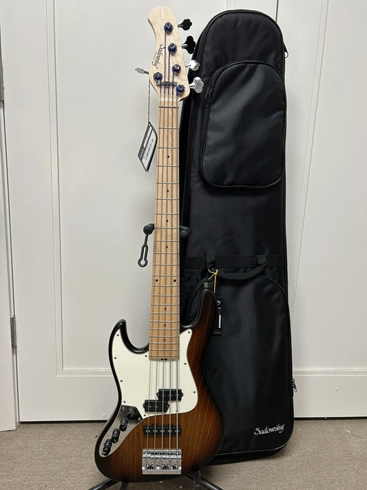 Sadowsky MetroLine 21-Fret Vintage P/J Bass 5 String Left Handed - Almond Sunburst Transparent Satin