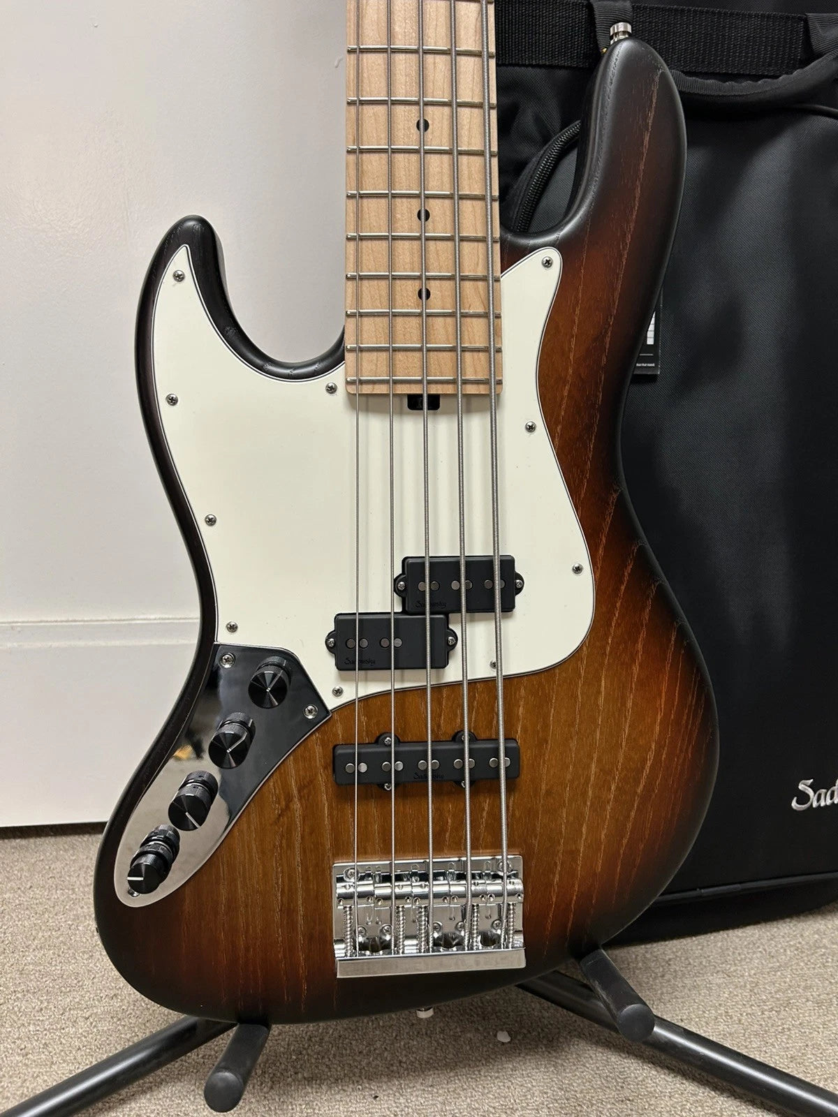Sadowsky MetroLine 21-Fret Vintage P/J Bass 5 String Left Handed - Almond Sunburst Transparent Satin