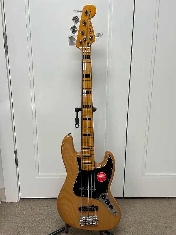 Squier Classic Vibe '70s Jazz Bass V 5 String Bass Guitar Natural