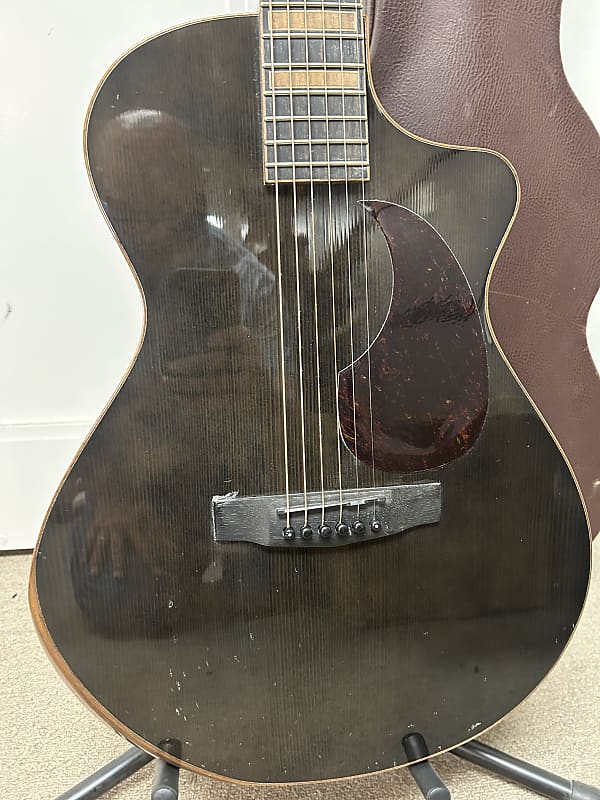 Cort Masterpiece Series Modern Black Venetian Cutaway Acoustic Guitar w/Electronics