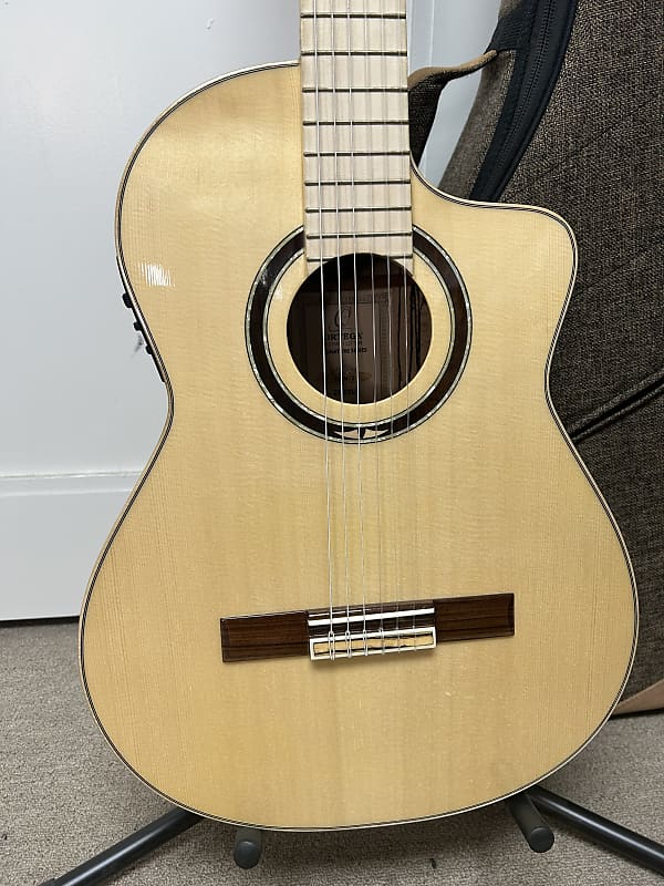 Ortega TZSM/2 Thomas Zwijen Signature Nylon String Classical Acoustic Guitar w/Electronics -Canadian Spruce & Spalted Maple