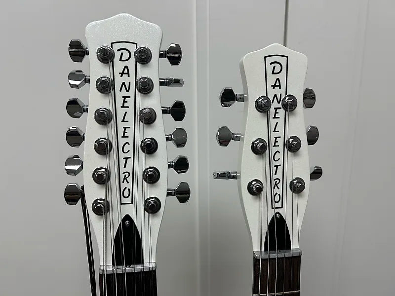 Danelectro Doubleneck 6/12 Reissue 12 String and 6 String - White Pearl