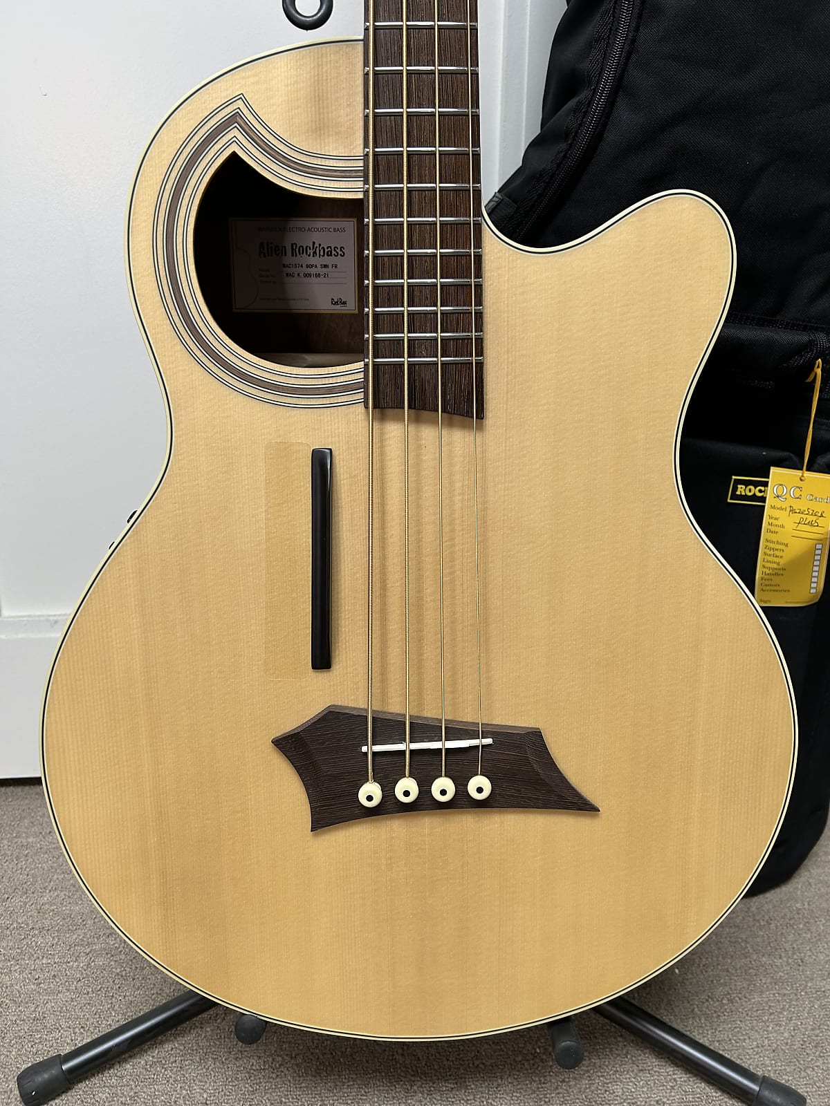 Warwick Rockbass Alien Deluxe 4 String Acoustic Electric Bass - Natural