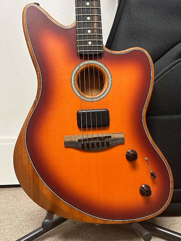 Fender American Acoustasonic Jazzmaster Acoustic Electric Guitar- Tobacco Sunburst