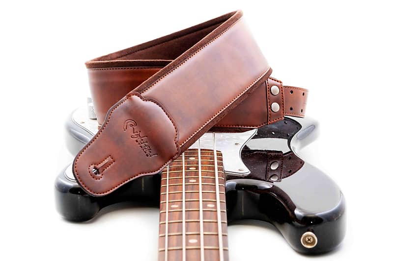 Right On Straps Charm-80 Brown High Quality Vegan Guitar Strap