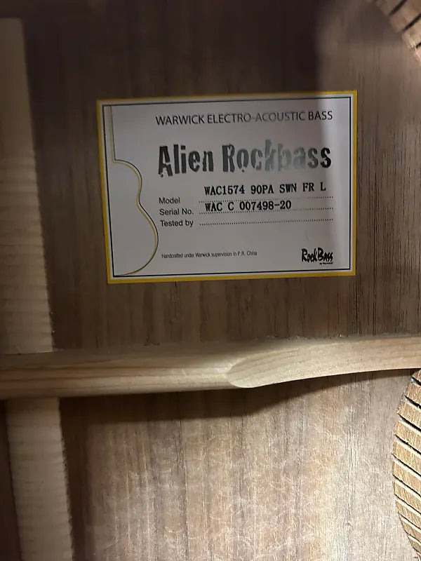 Warwick Rockbass Alien Deluxe 4 String Left Handed Acoustic Electric Bass Guitar - Natural