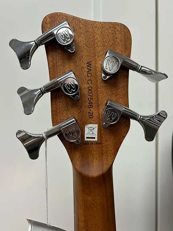 Warwick RockBass Alien Standard 5 String Fretless w/Lines Left Handed Acoustic Electric Bass - Natural