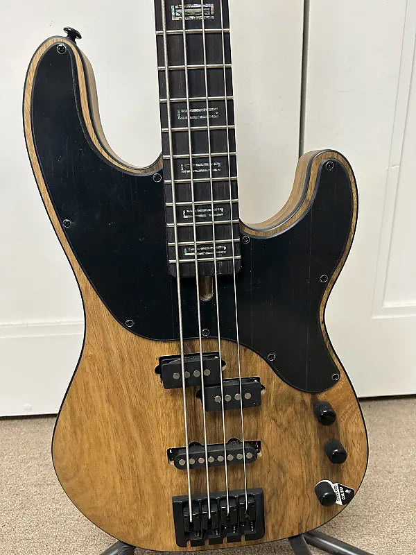 Schecter Model-T 4 Exotic Black Limba Bass - Satin Natural