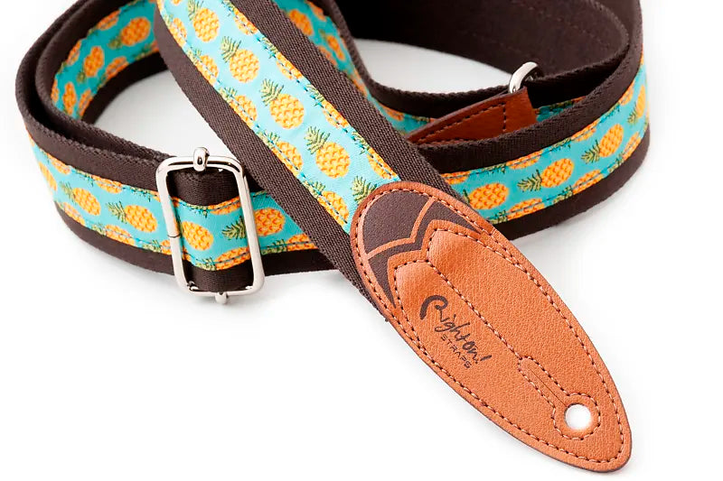 Right On Straps Surf Malibu Brown High Quality Vegan Guitar Strap