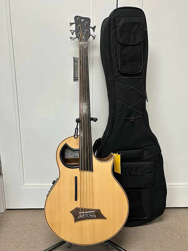 Warwick Alien 5 String Fretless Acoustic Electric Bass - Natural