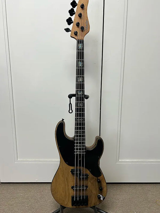 Schecter Model-T 4 Exotic Black Limba Bass - Satin Natural
