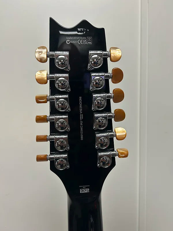 ESP LTD TL-12 12 String Thinline Acoustic Electric Guitar - Black