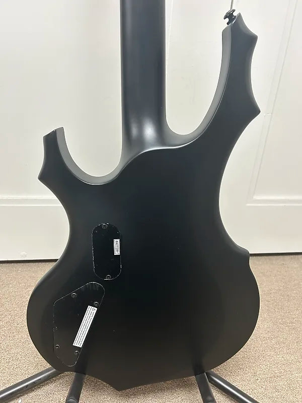 ESP LTD F-4 Black Metal Bass Guitar - Black Satin