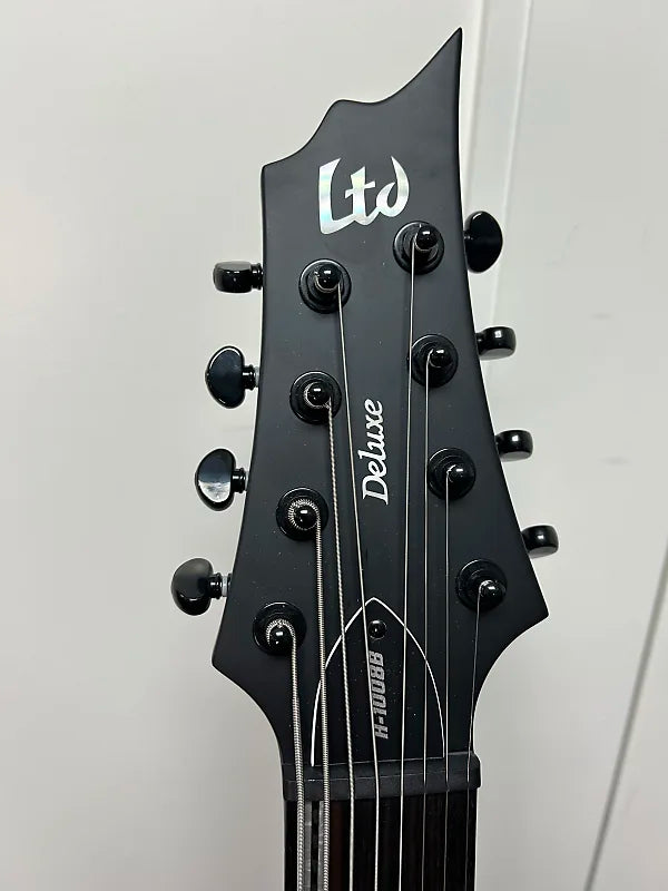 ESP LTD H-1008 Baritone Evertune 8 String Electric Guitar - Black Satin