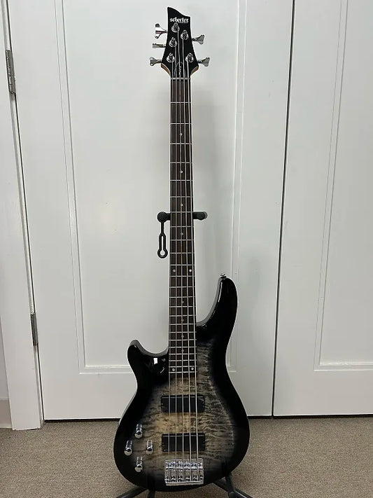 Schecter C-5 Plus Five String Bass Guitar Left Handed - Charcoal Burst