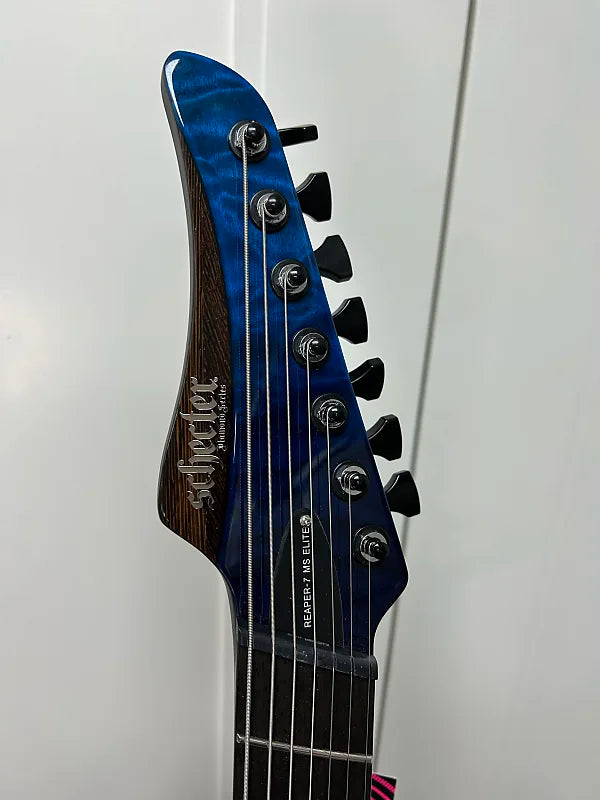 Schecter Reaper-7 Elite Multiscale Seven String Electric Guitar - Deep Ocean Blue