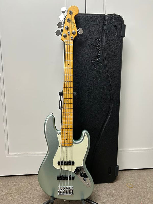 Fender American Professional II Jazz Bass V with Maple Fretboard - Mystic Surf Green