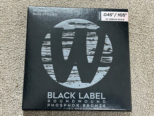 Warwick Black Label Phosphor Bronze Acoustic Bass 4 String Set 045"-105" (Med Scale)