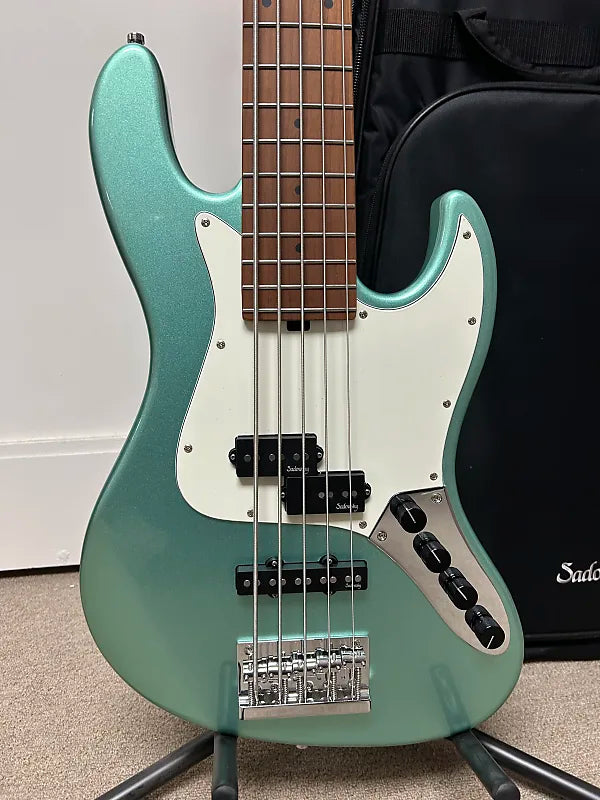 Sadowsky MetroExpress Hybrid P/J Bass 5-String with Maple Fretboard - Sage Green Metallic