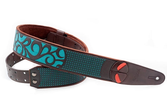 Right On Straps Mojo Nashville Teal Vegan High Quality Guitar Strap