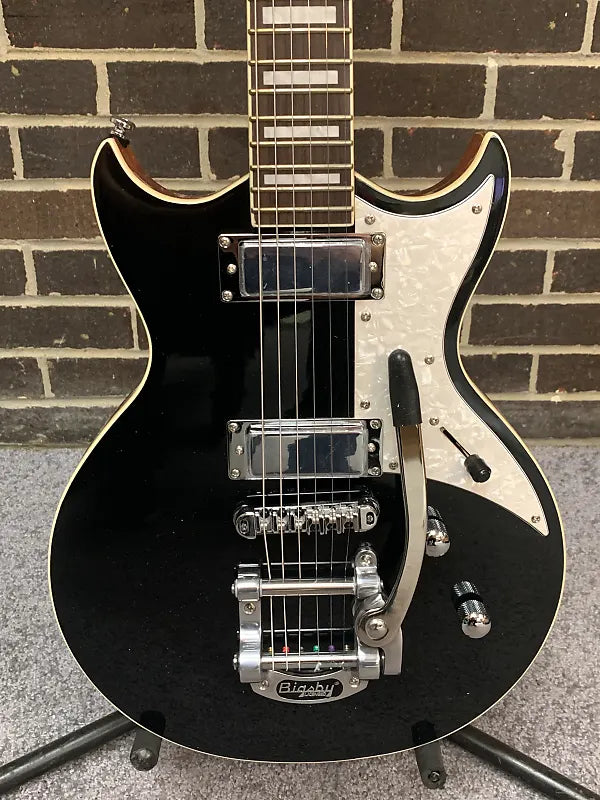 Aria Pro II 212-MK2 Bowery Electric Guitar w/Bigsby - Black - Brand New w/FREE GUITAR PEDAL