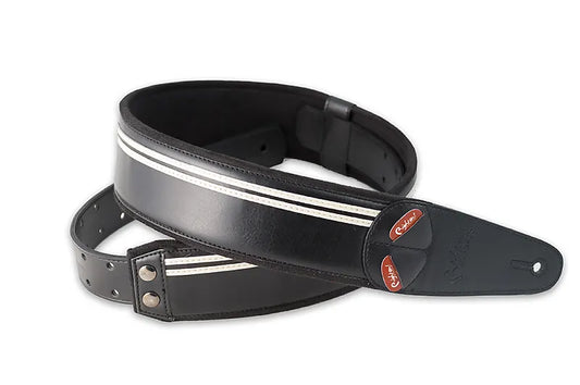 Right On Straps Mojo Race Black Vegan High Quality Guitar Strap