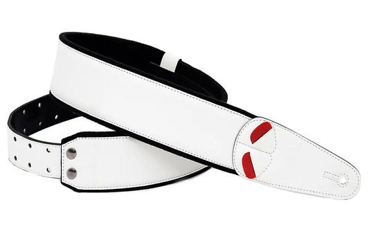 Right On Straps Mojo Charm White Vegan High Quality Guitar Strap