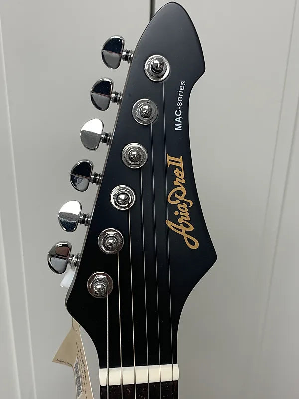 Aria Pro II Mac Deluxe Electric Guitar - Black - Brand New w/FREE GUITAR  PEDAL