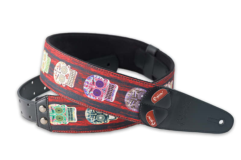 Right On Straps Skulls Unique Mojo Vegan High Quality Guitar Strap