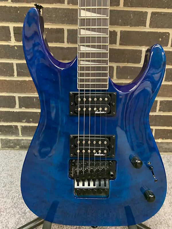 Jackson JS Series JS32Q DKA Dinky Archtop Electric Guitar Transparent Blue