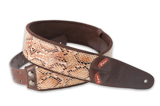 Right On Straps Mojo Viper Beige Vegan High Quality Guitar Strap